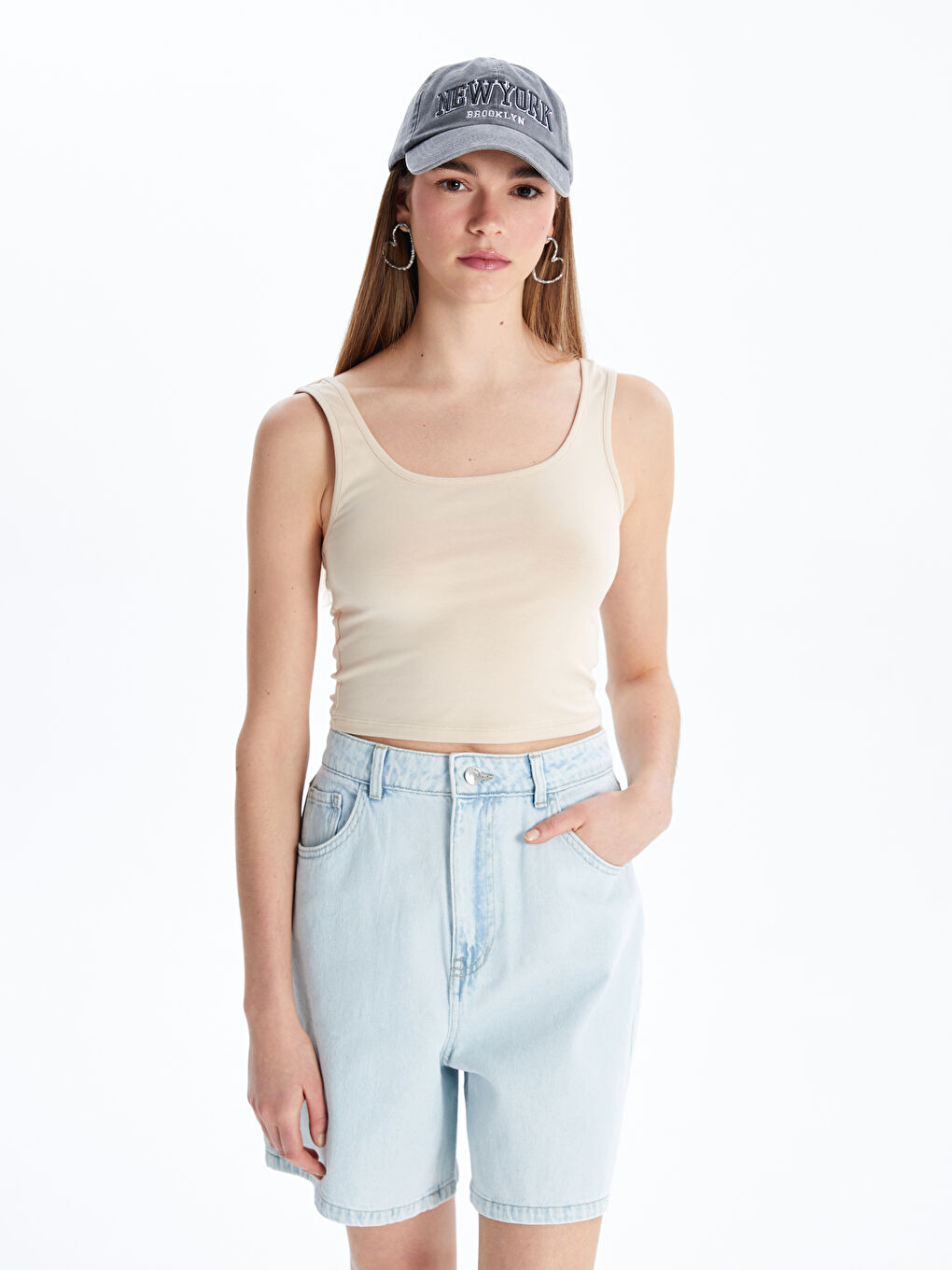 U Neck Women's Crop -S5KE24Z8-D1N