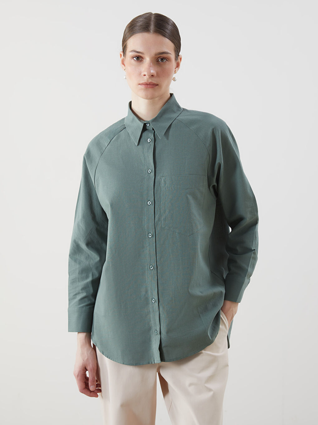 Oversize Voile Women's Shirt Tunic -S5KE27Z8-L7R