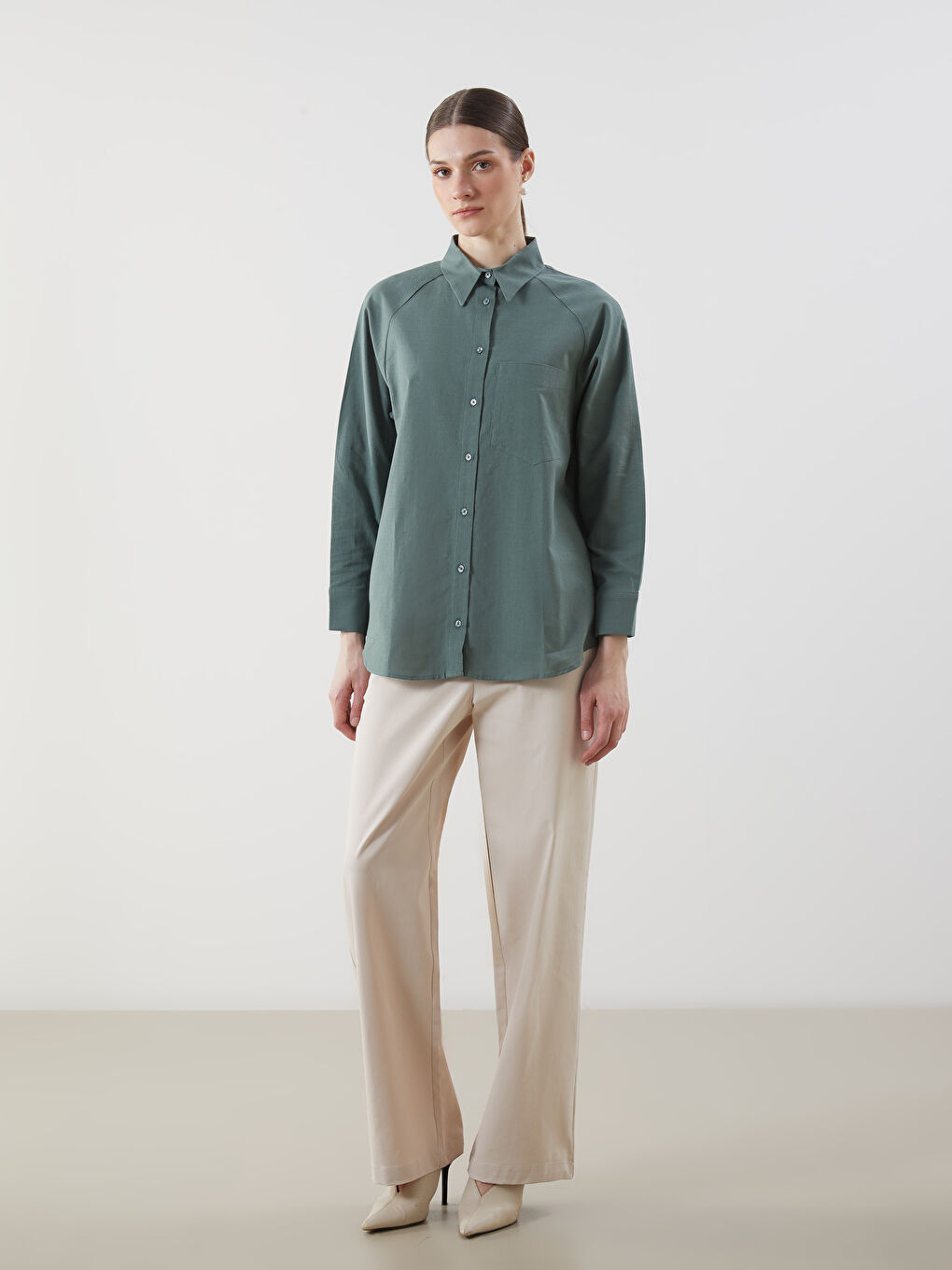 Oversize Voile Women's Shirt Tunic -S5KE27Z8-L7R