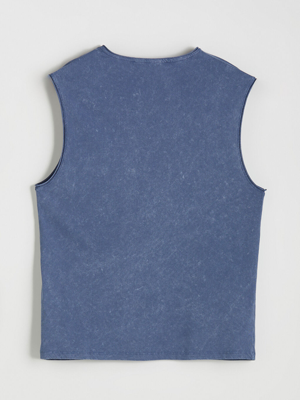 İndigo Bisiklet Yaka Baskılı Penye Erkek Kolsuz Tişört-5