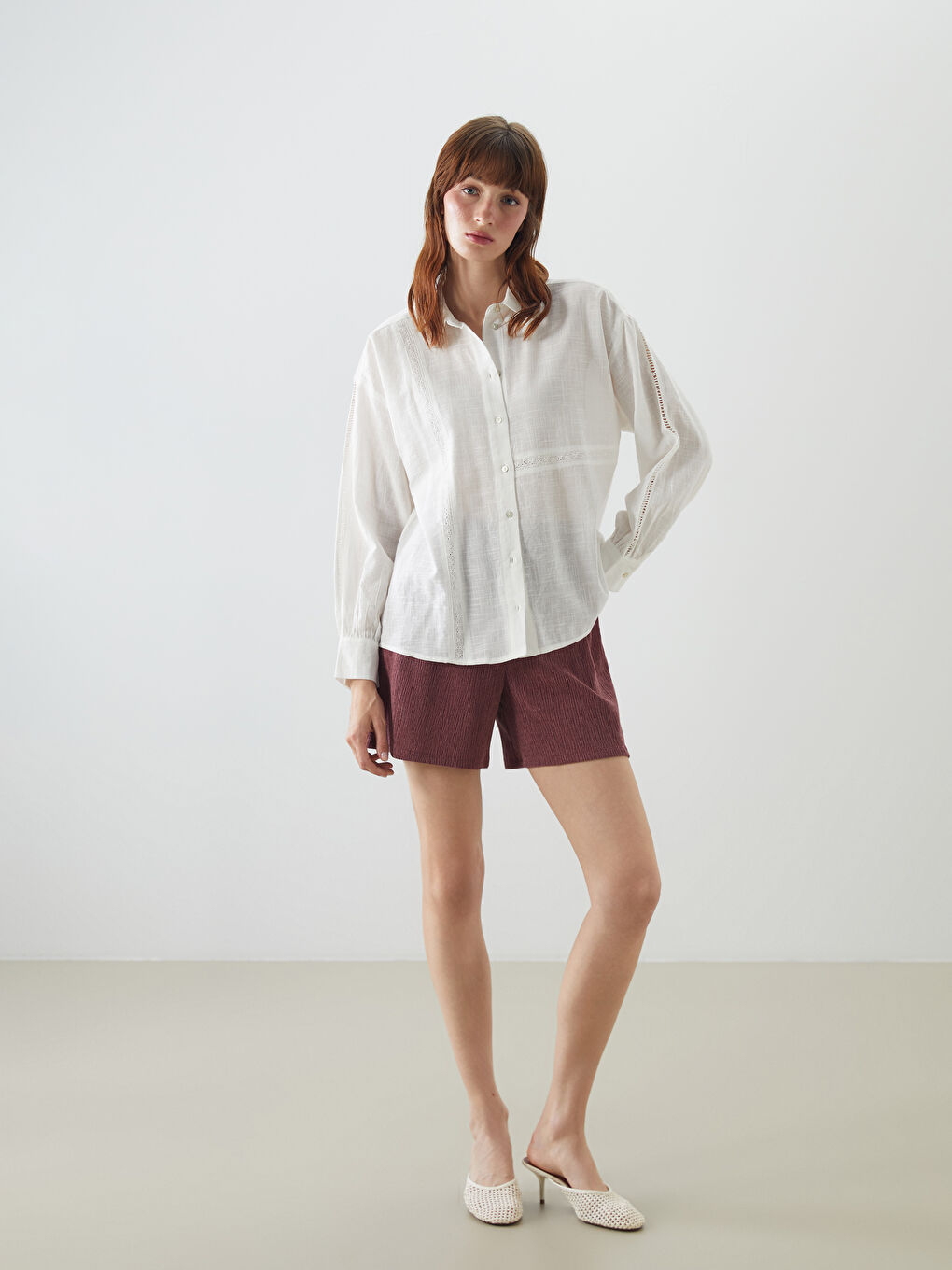 Әйелдерге арналған серпімді белдік өрнексіз шолақ шалбар