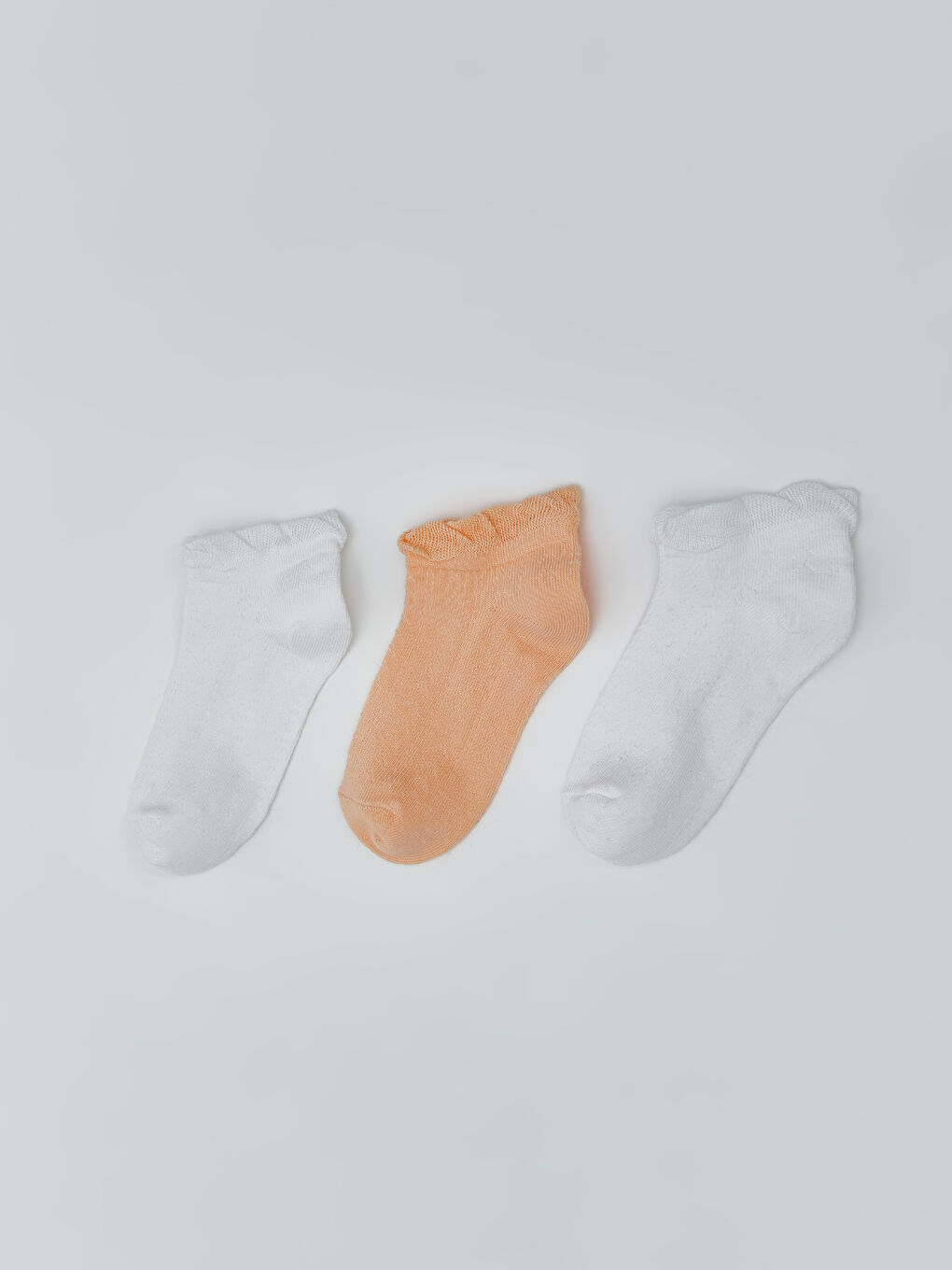 Beyaz Kız Çocuk Patik Çorap 3'lü