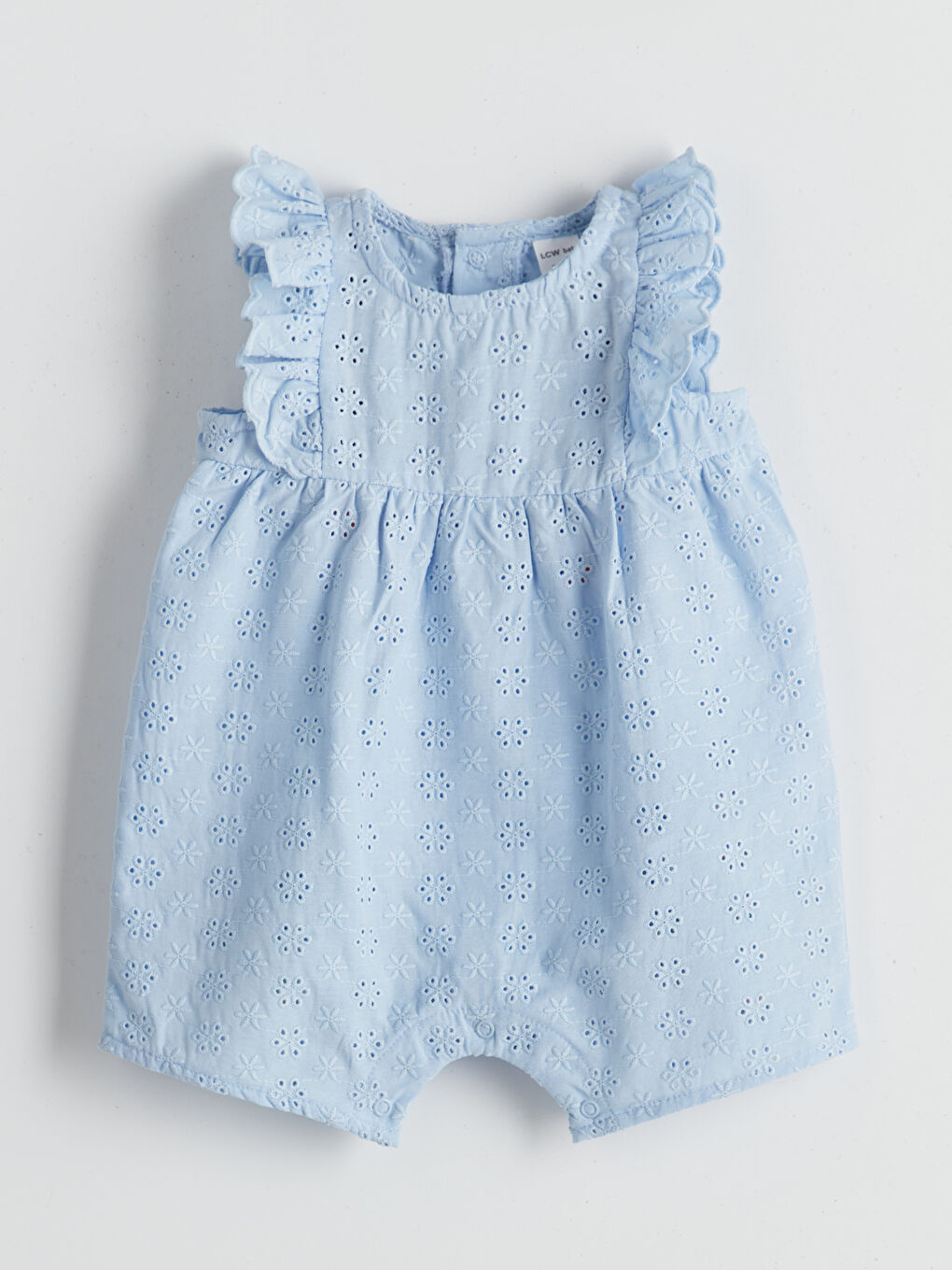 Mavi Bisiklet Yaka Kız Bebek Penye Tulum