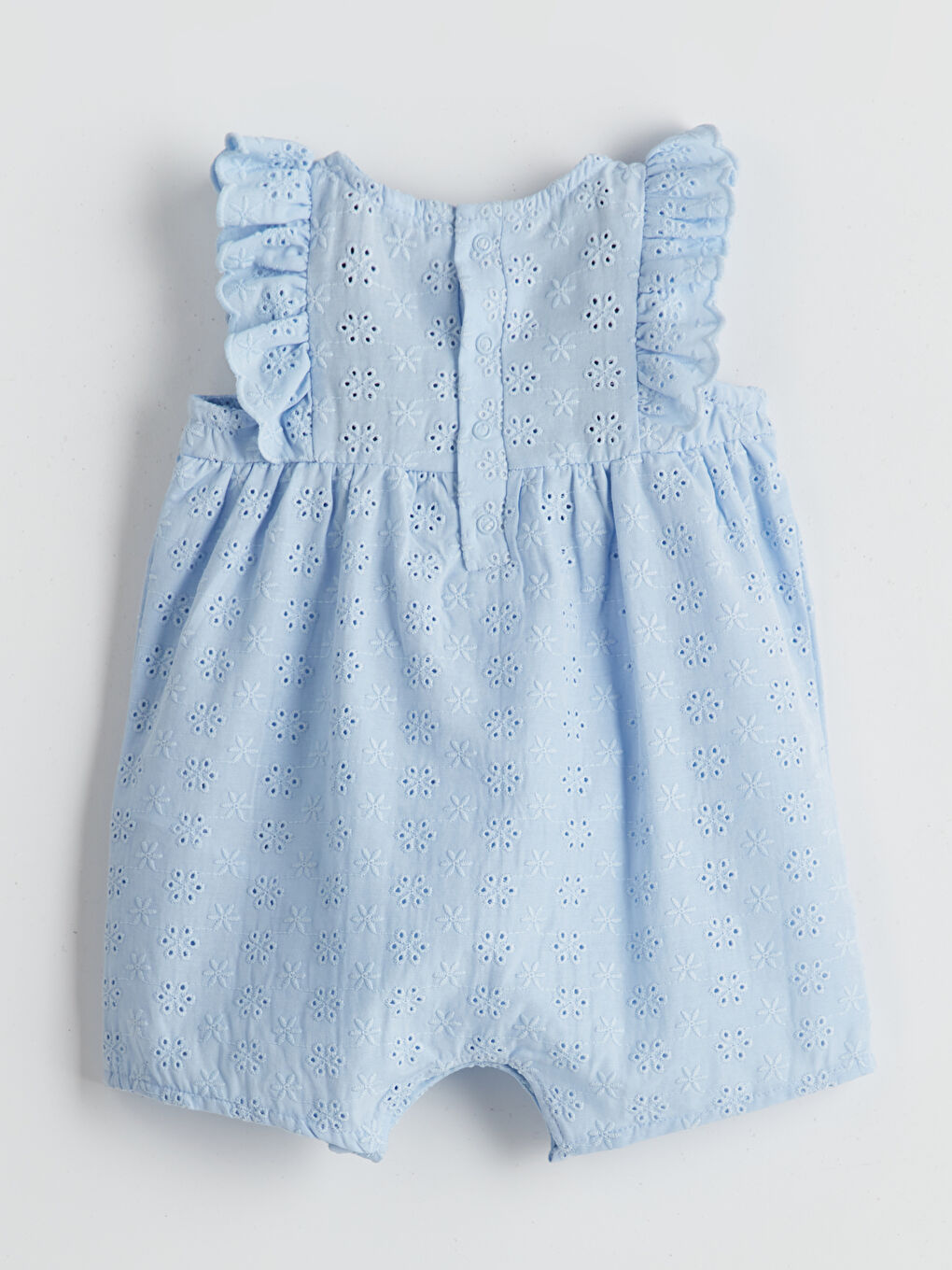 Mavi Bisiklet Yaka Kız Bebek Penye Tulum-1