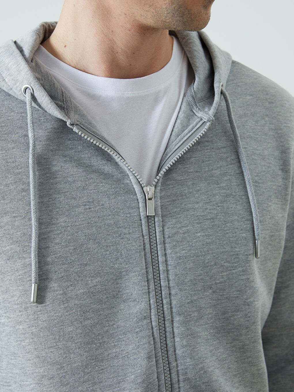 Hooded Long Sleeve Men's Zip-Up Sweatshirt -S5KF06Z8-DCR