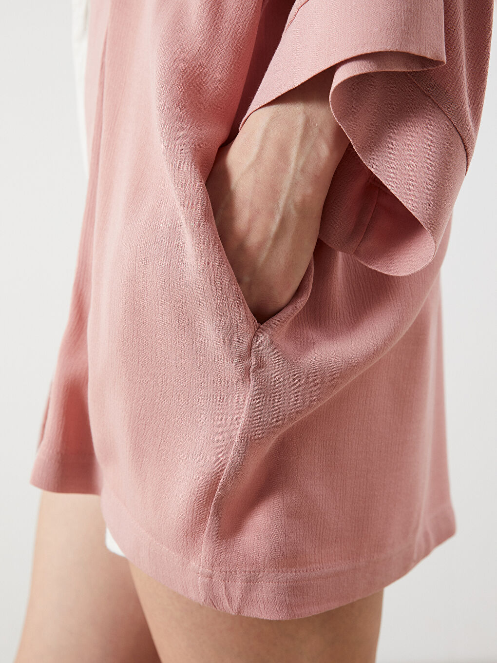 Shawl Collar Textured Oversize Women's Kimono-2