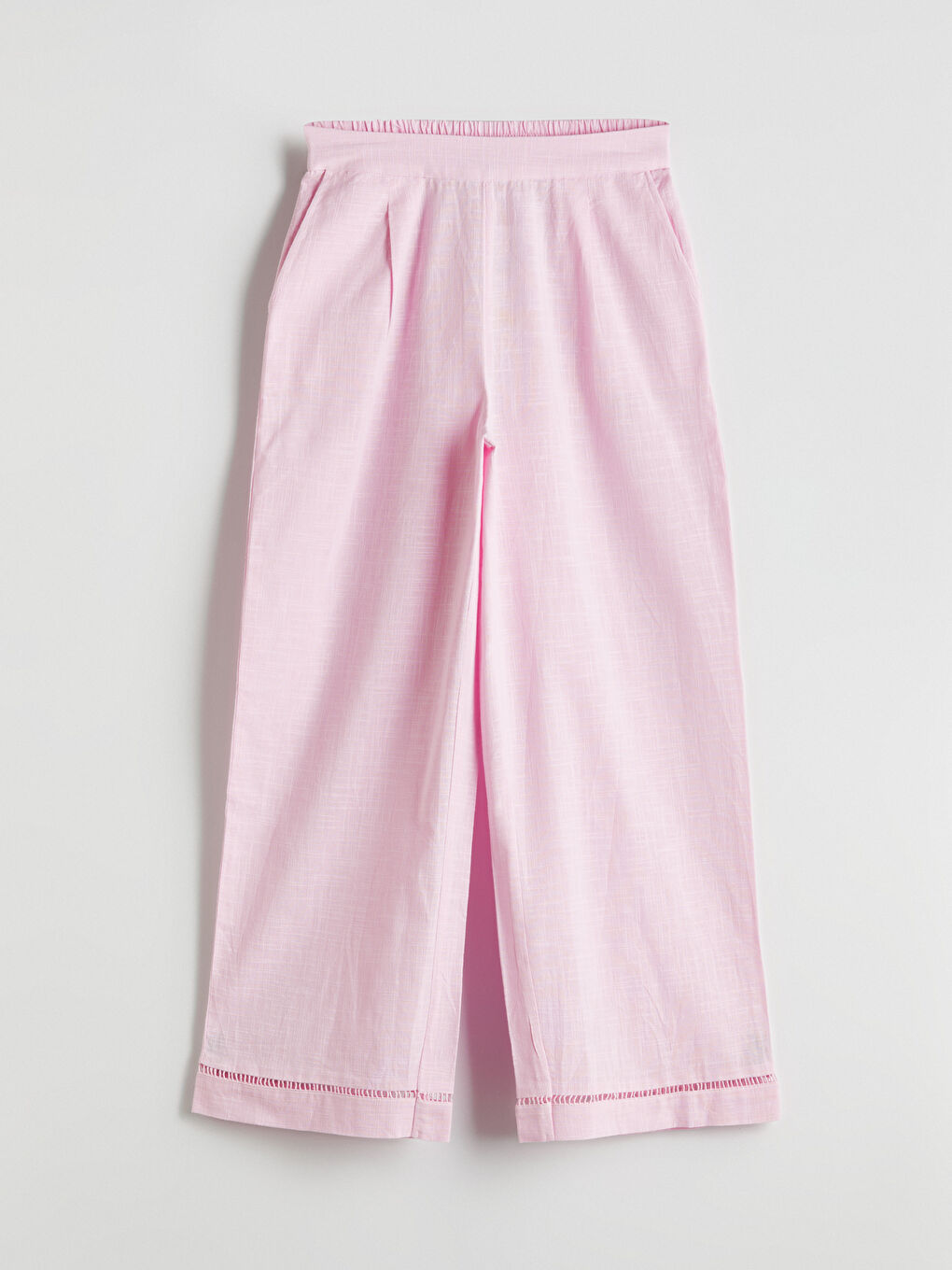LCW Vision Elasticated Waist Linen-Look Women's Trousers -S5KF18Z8-DMQ