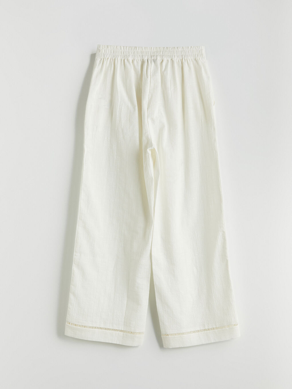 LCW Vision Elasticated Waist Linen-Look Women's Trousers -S5KF18Z8-R9J