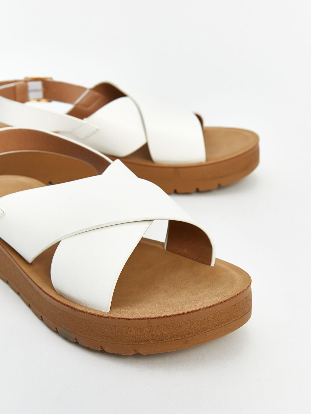 LC Waikiki Leather Look Cross Banded Women's Slippers -S5KF27Z8-J5E