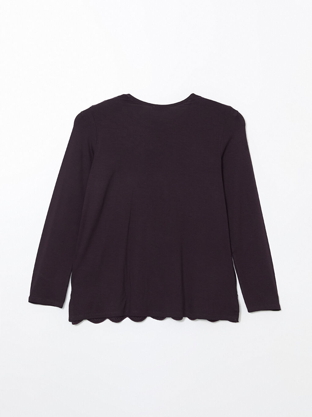 Mürdüm Bisiklet Yaka Nakışlı Kadın Bluz-5