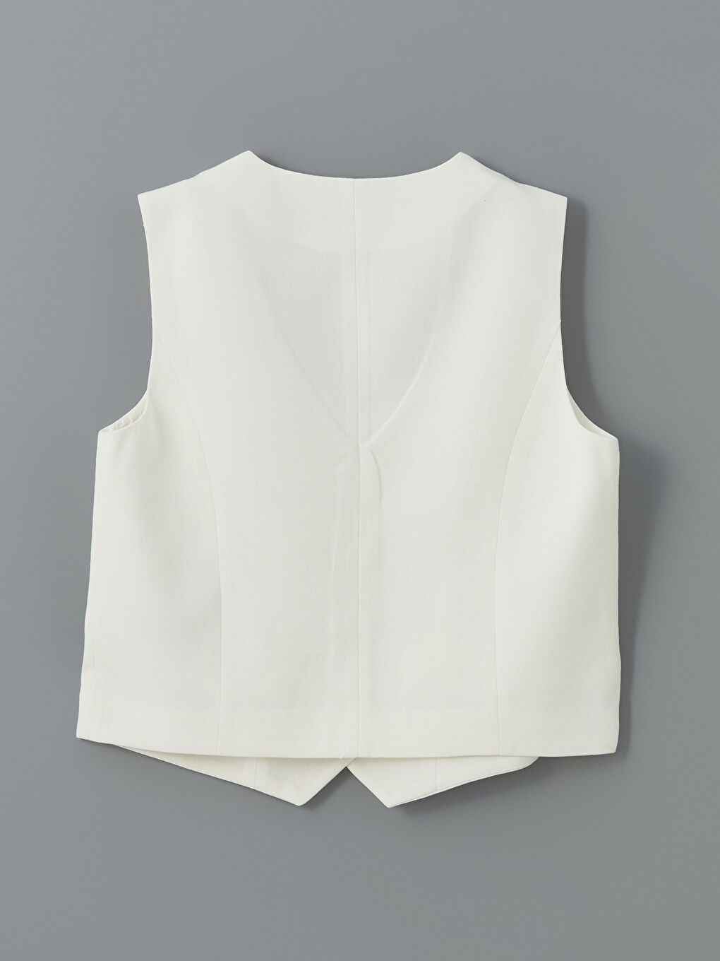 V-Neck Linen Blend Women's Classic Waistcoat -S5KF35Z8-R9J