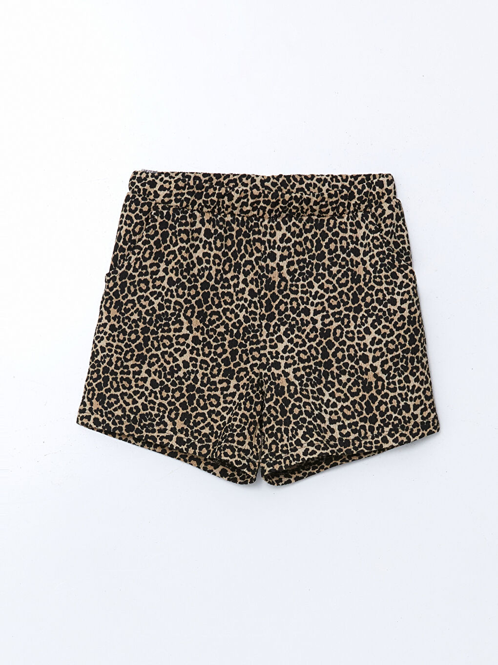 Girls' Leopard Print Shorts with Elasticated Waist -S5KF52Z4-LQA