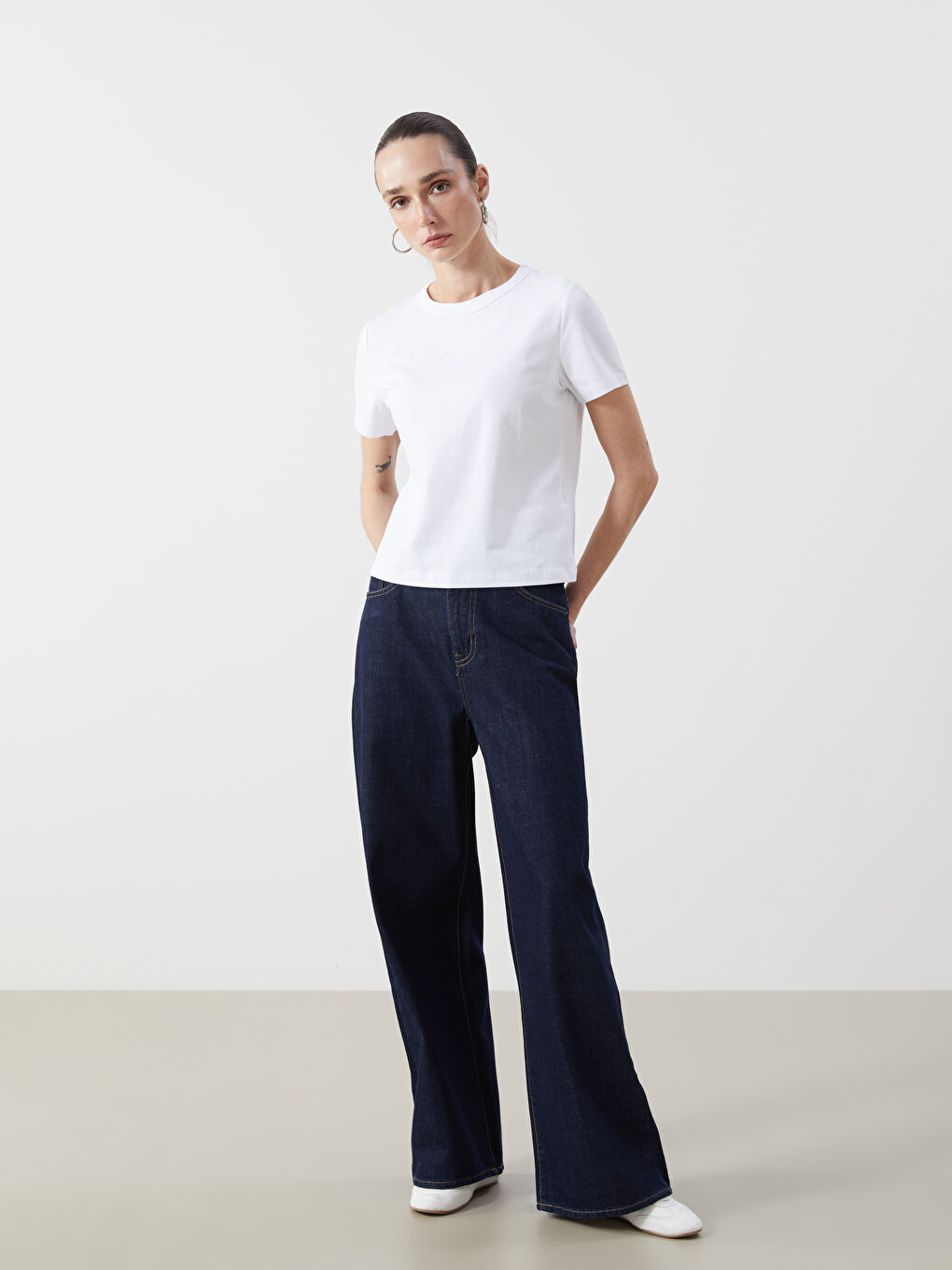 LCW ECO Indigo Wideleg Kadın Jean Pantolon
