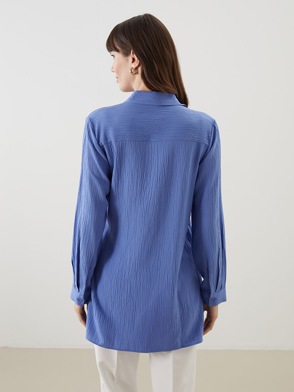 LCWAIKIKI Classic Textured Seersucker Women's Shirt Tunic -S5KF82Z8-H2E