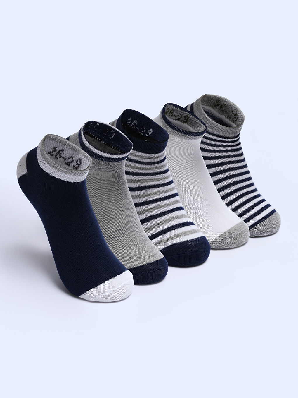 Striped Boys' Trainer Socks 5 Pack