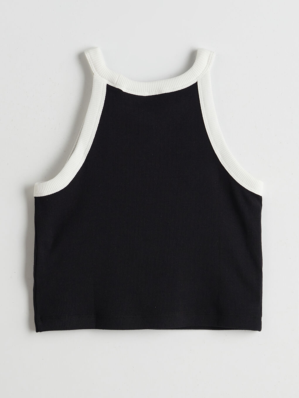 Halter Neck Mickey Mouse Embroidered Girls' Crop Tank Top-1