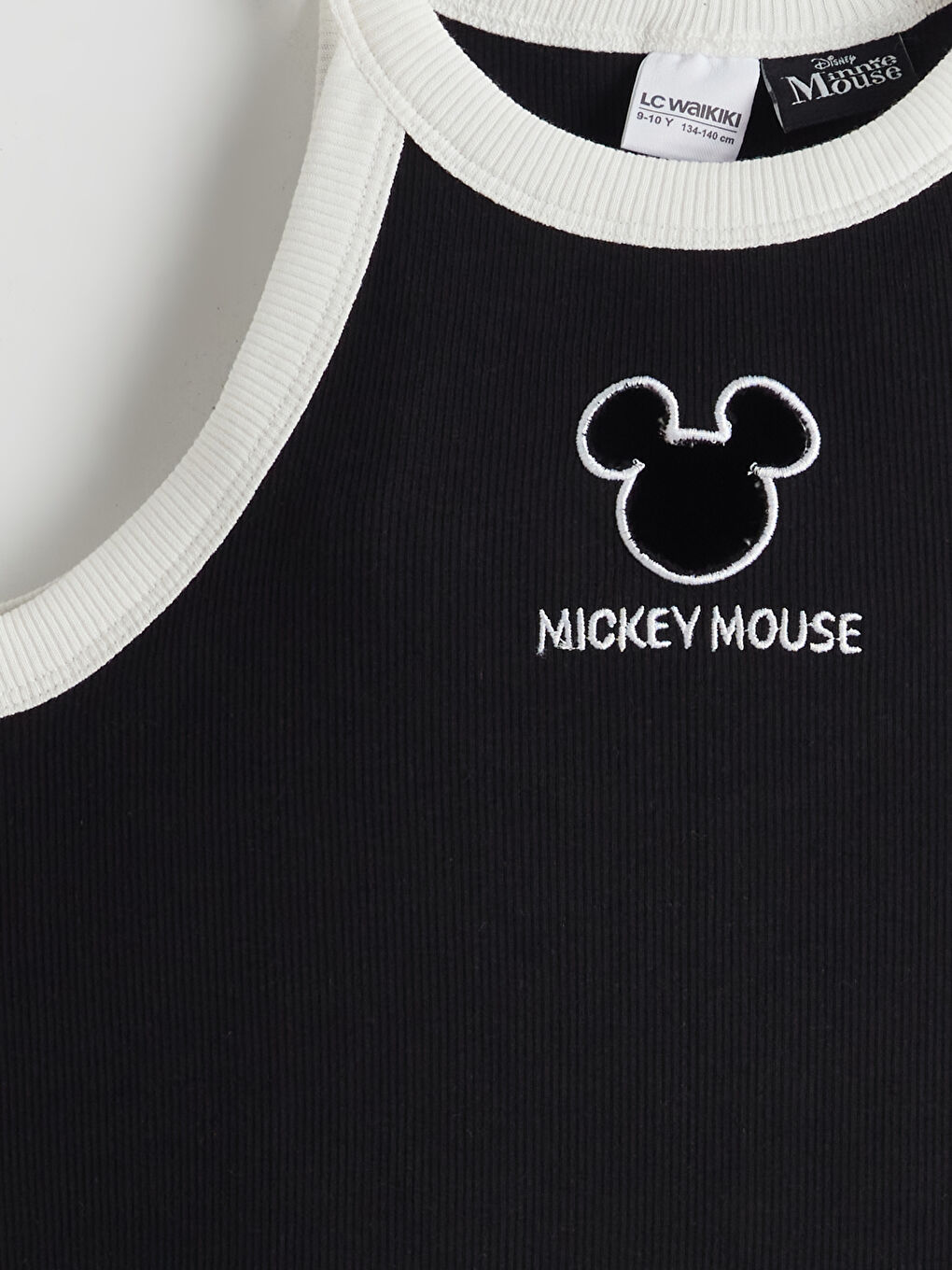Halter Neck Mickey Mouse Embroidered Girls' Crop Tank Top-2
