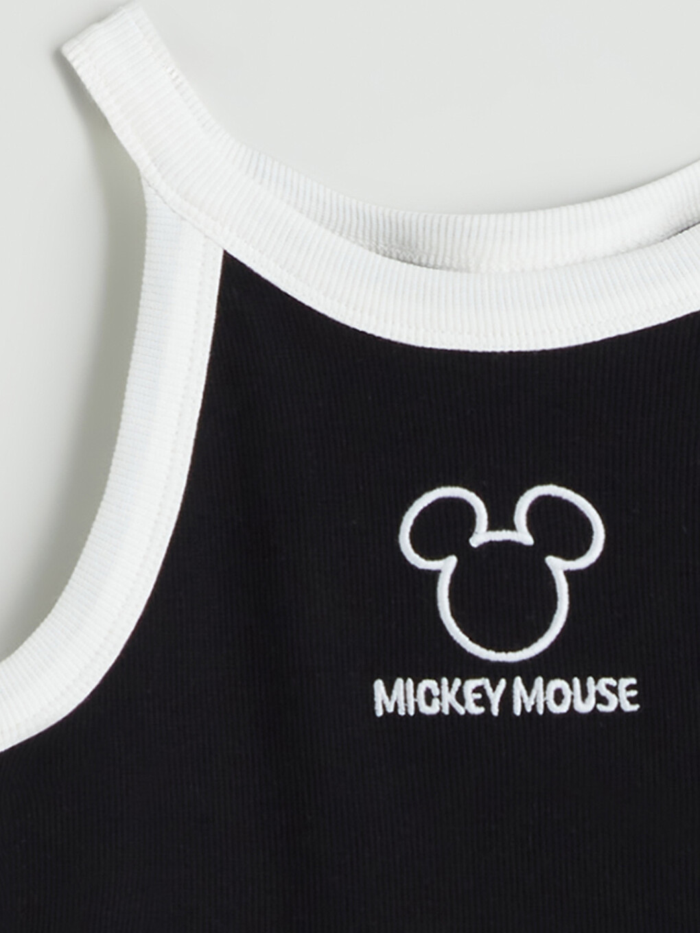Kanatierë E Shkurtër Me Jakë Halter, E Qëndisur Mickey Mouse Për Vajza-2