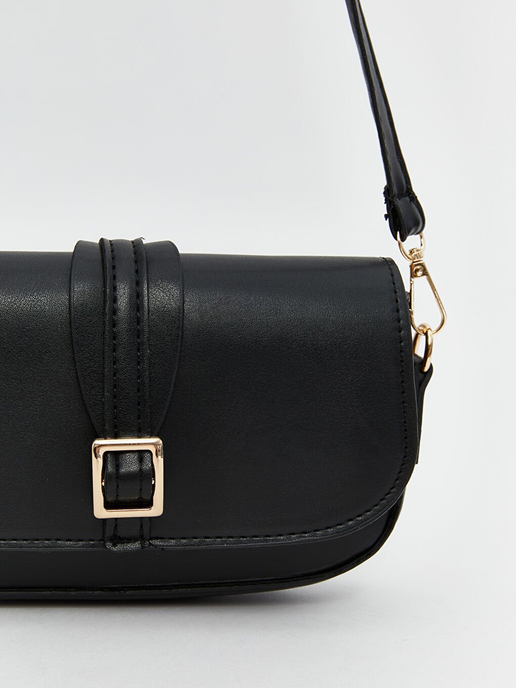 LCW ACCESSORIES Siyah Deri Görünümlü Kadın Omuz Çantası - 1
