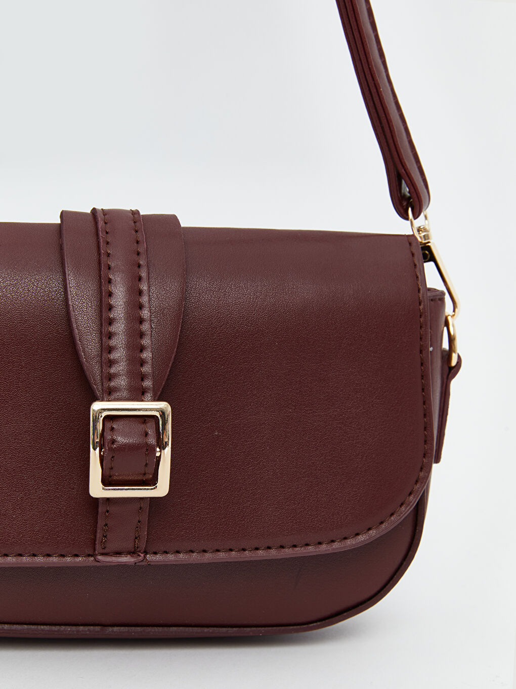 LCW ACCESSORIES Bordo Deri Görünümlü Kadın Omuz Çantası - 1