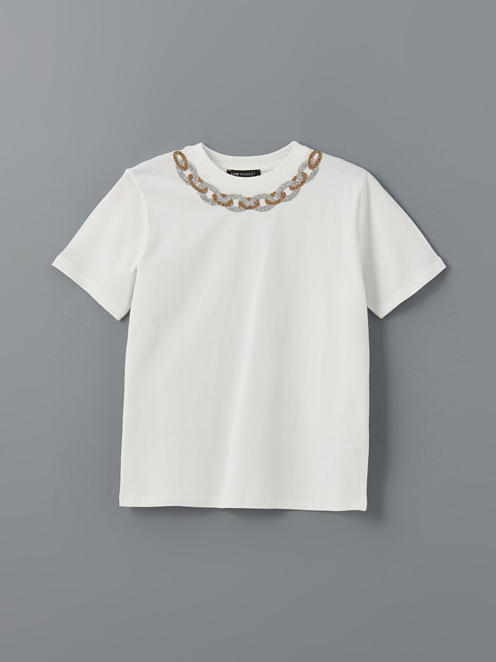 Crew Neck Embroidered Women's T-Shirt -S5KG57Z8-R9J