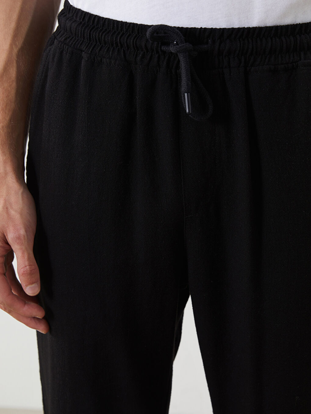 Standard Fit Linen Blend Men's Trousers -S5KG64Z8-CVL