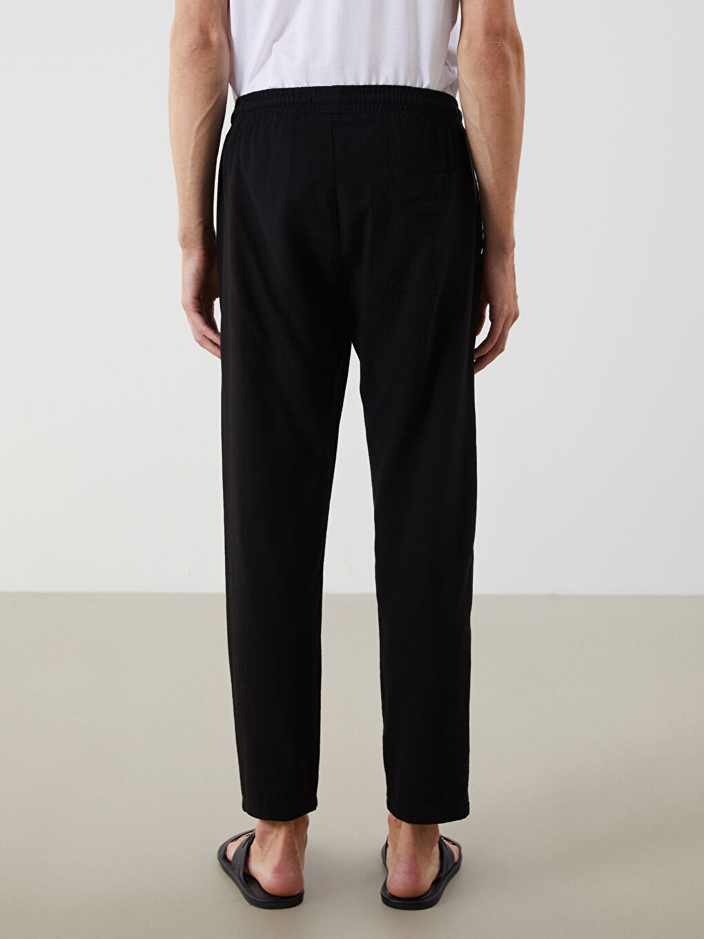 Standard Fit Linen Blend Men's Trousers -S5KG64Z8-CVL