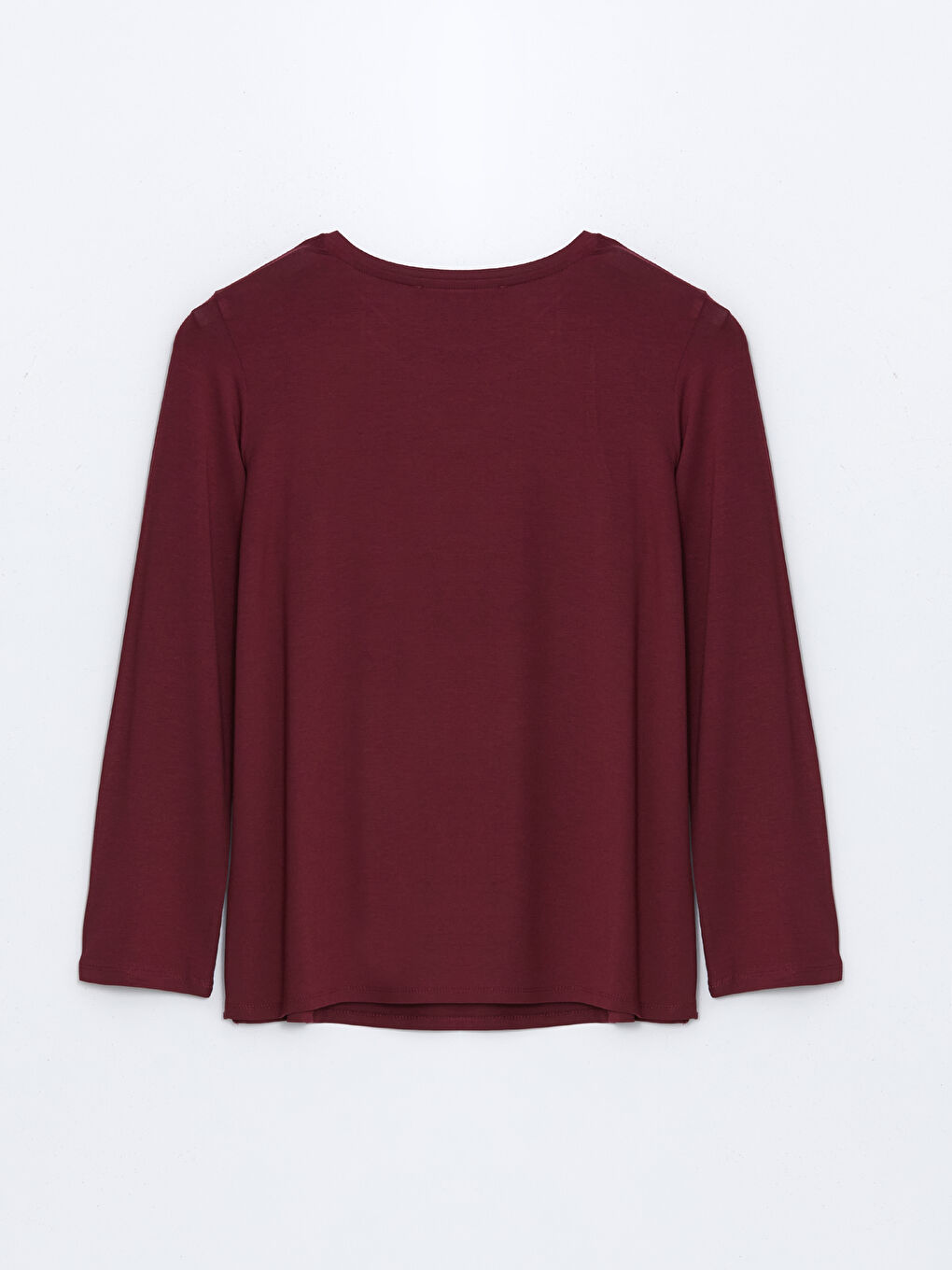 LCW Grace Bordo Bisiklet Yaka Taşlı Kadın Tişört - 5