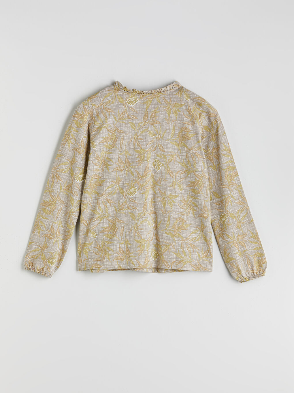 Tie Neck Patterned Blouse -S5KG71Z8-LS5