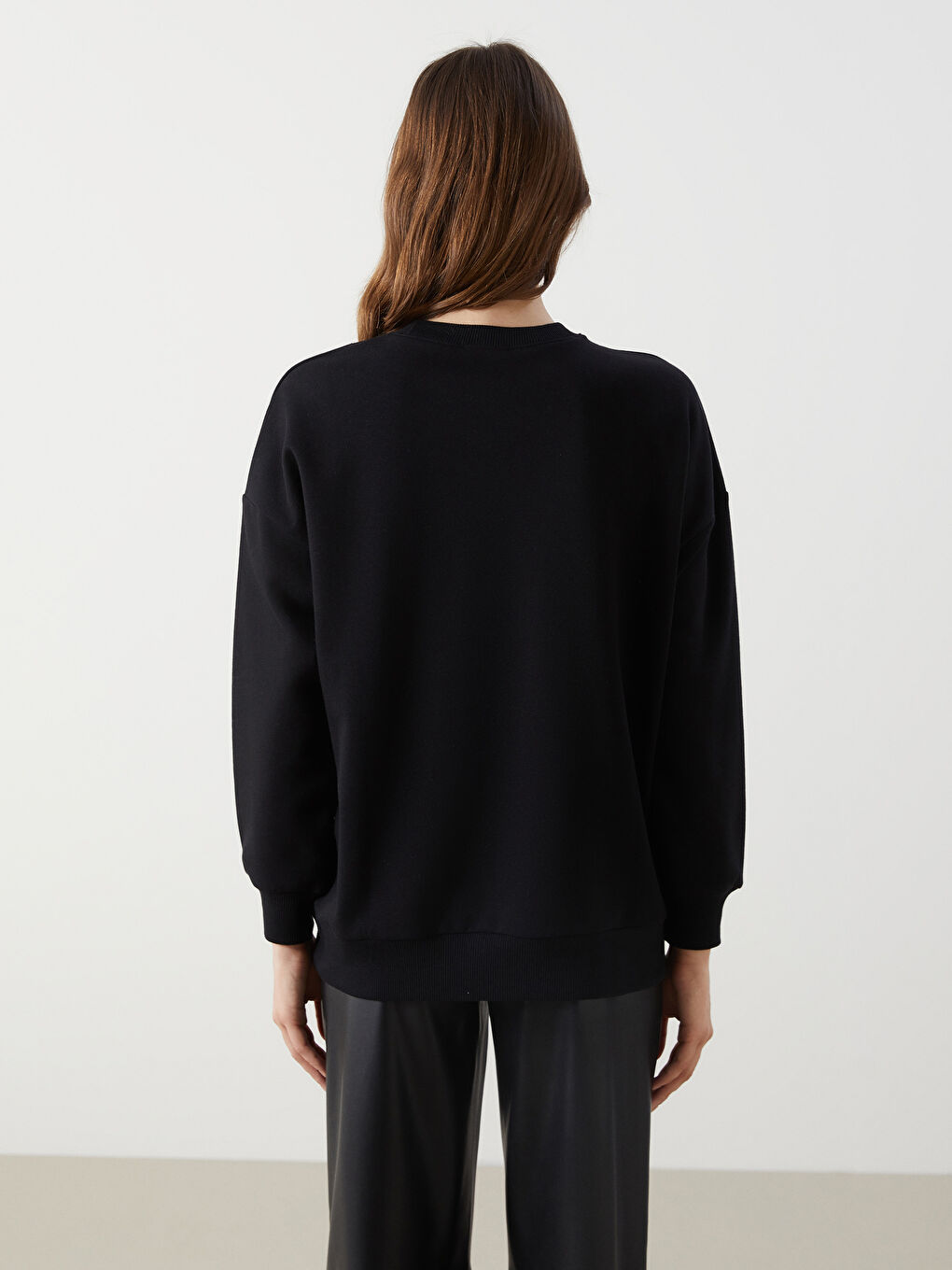 Crew Neck Printed Oversize Women's Sweatshirt -S5KG72Z8-CVL