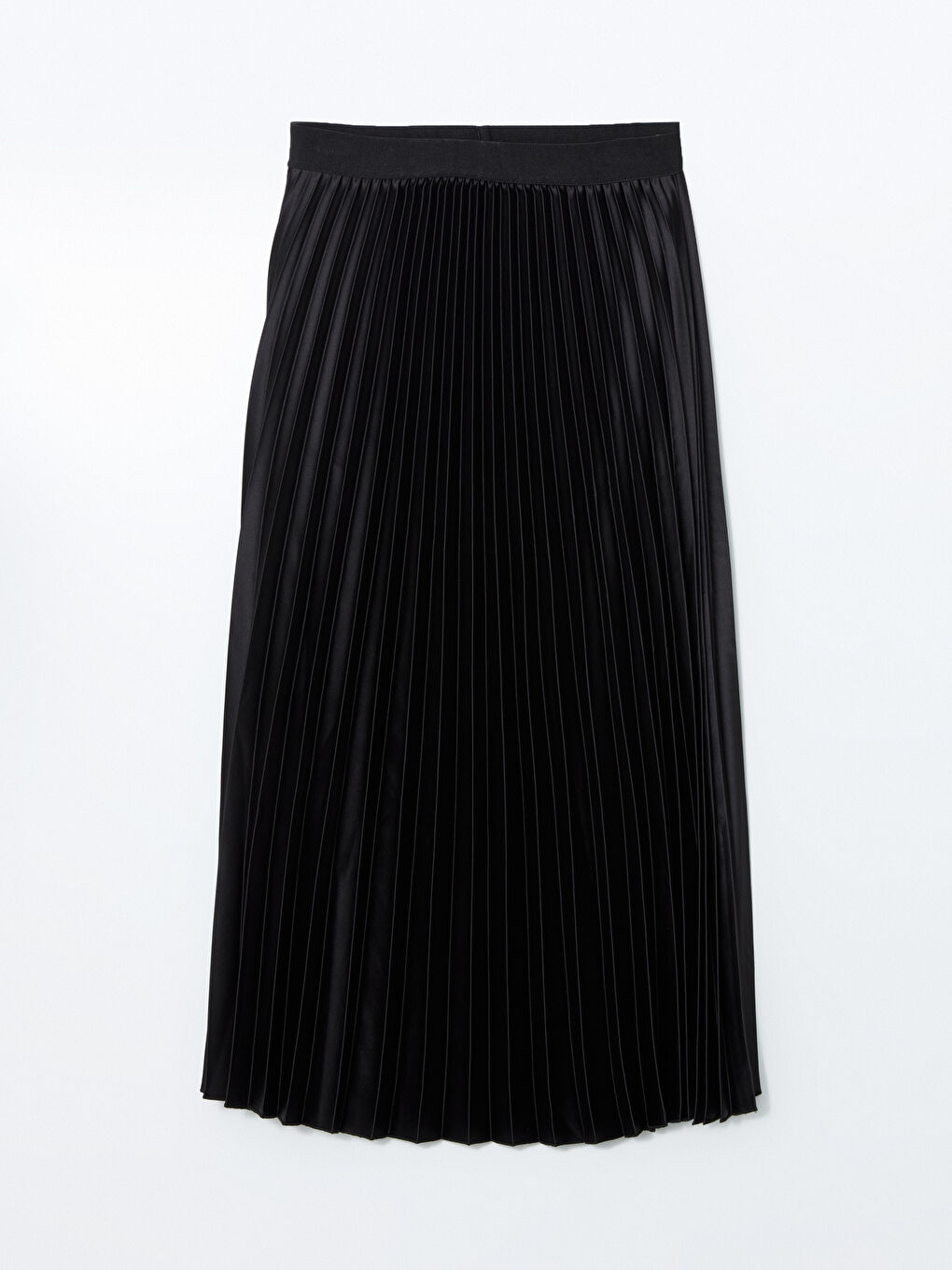 Elastic Waist Satin Women's Pleated Skirt -S5KG90Z8-CVL