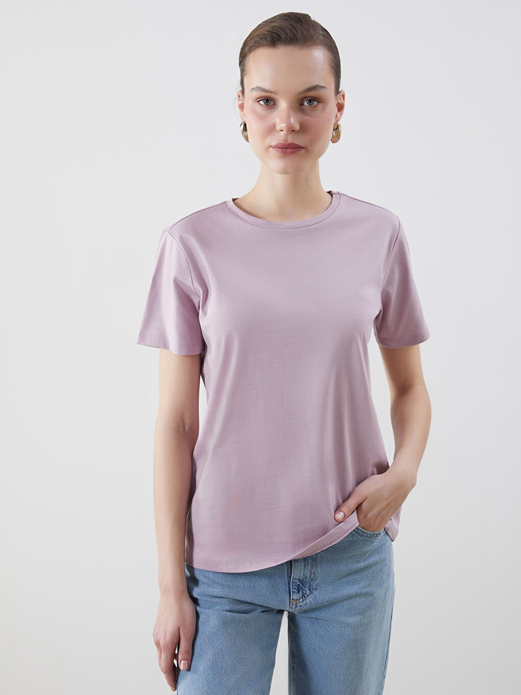 LCWAIKIKI Classic Crew Neck Women's T-Shirt -S5KH47Z8-GDE