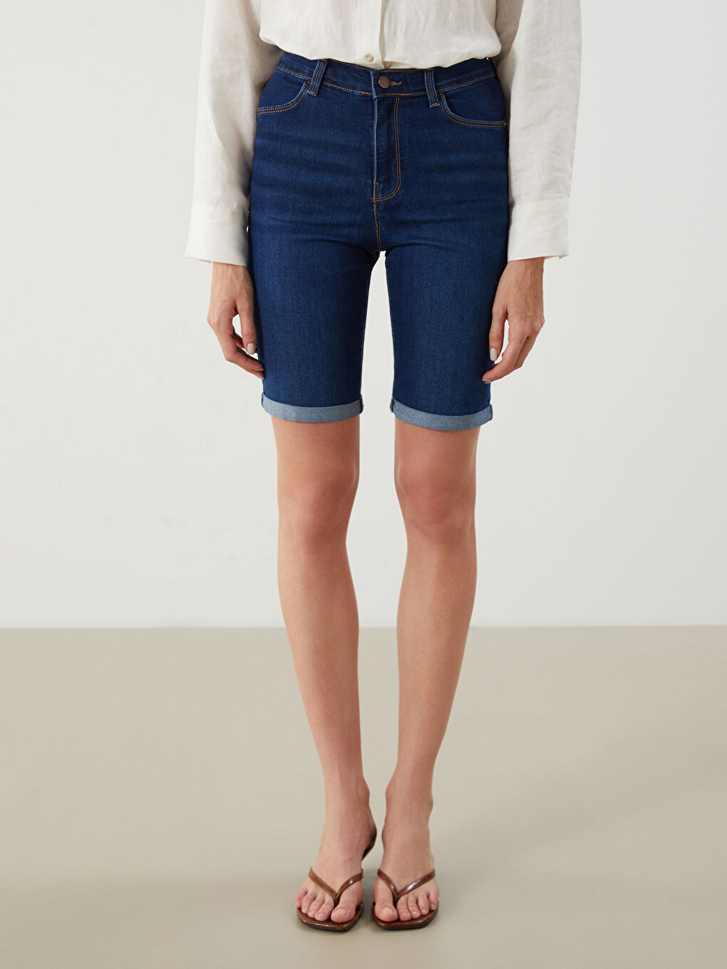 LCW Jeans Slim Fit Women's Denim Shorts -S5KH76Z8-309