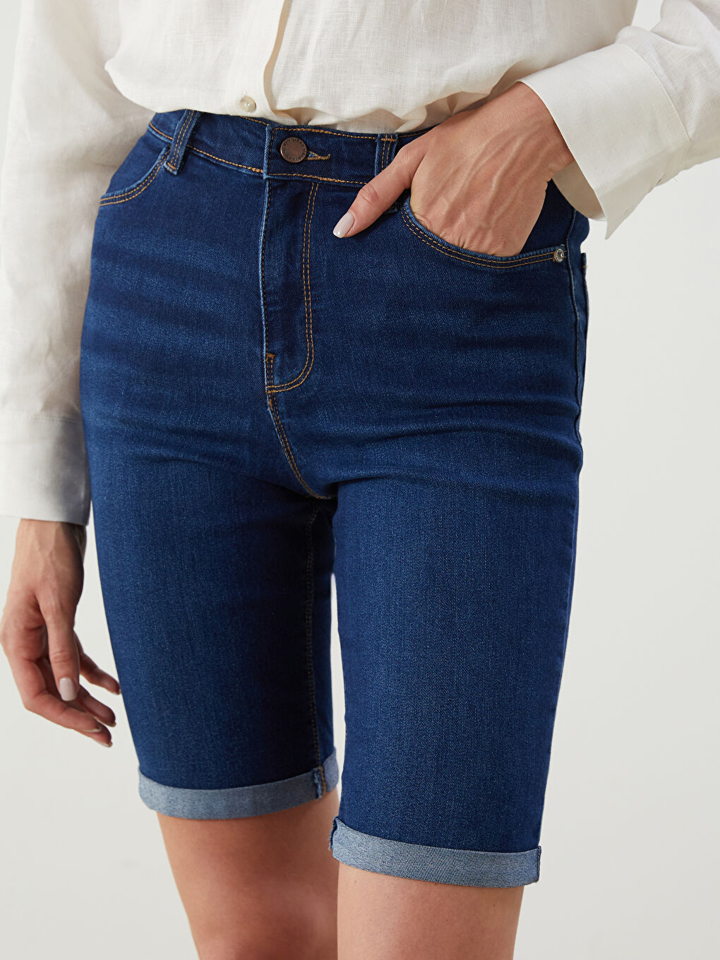 LCW Jeans Slim Fit Women's Denim Shorts -S5KH76Z8-309