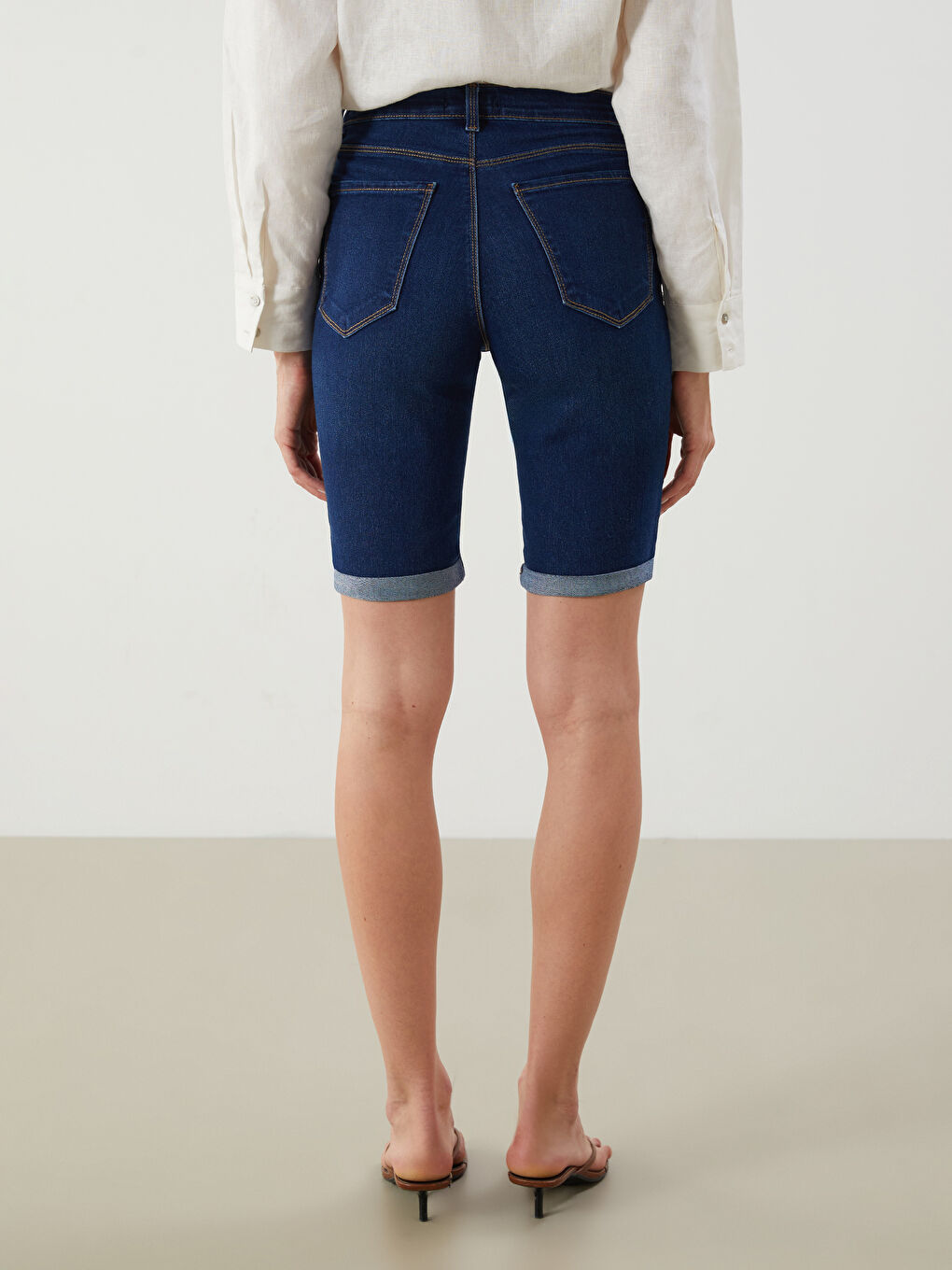 LCW Jeans Slim Fit Women's Denim Shorts -S5KH76Z8-309