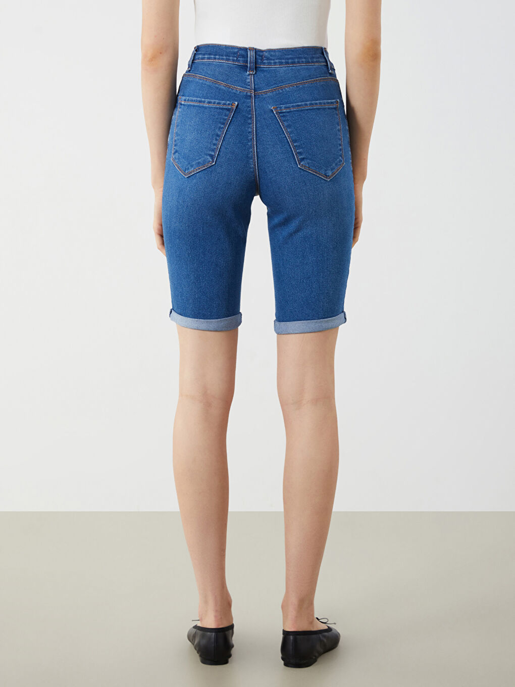 LCW Jeans Slim Fit Women's Denim Shorts -S5KH76Z8-507
