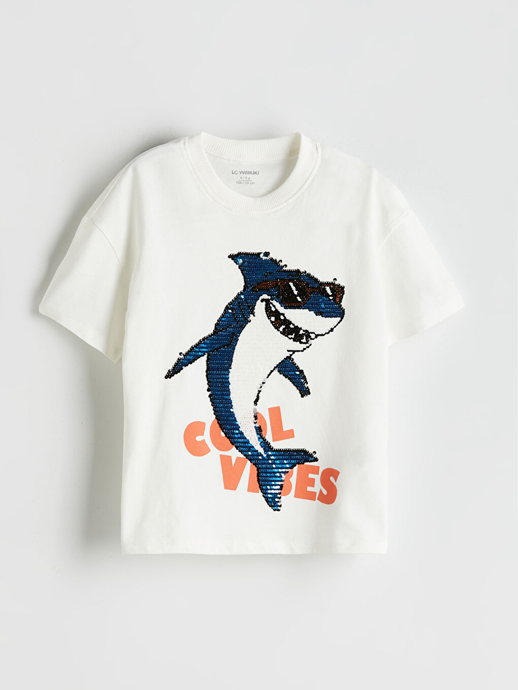 Ekru Bisiklet Yaka Baskılı Erkek Çocuk Tişört