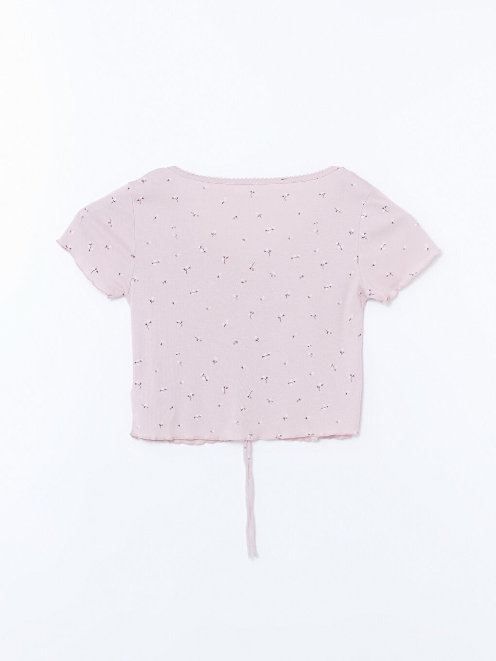 Pembe V Yaka Çiçekli Kadın Pijama Takımı-7