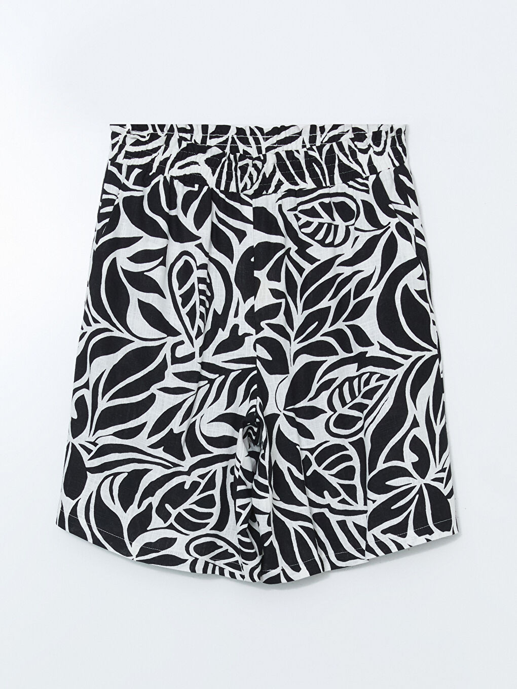 LCWAIKIKI Classic Elasticated Waist Patterned Linen Blend Women's Shorts -S5KI34Z8-LQJ