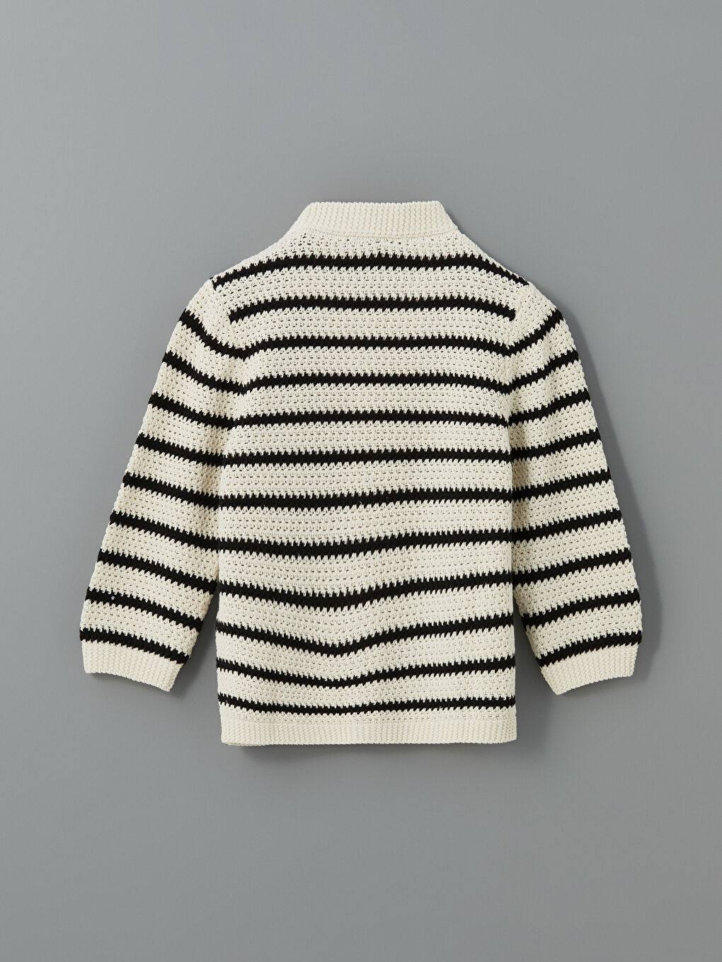 Crew Neck Striped Women's Knitwear Cardigan -S5KI52Z8-LEG
