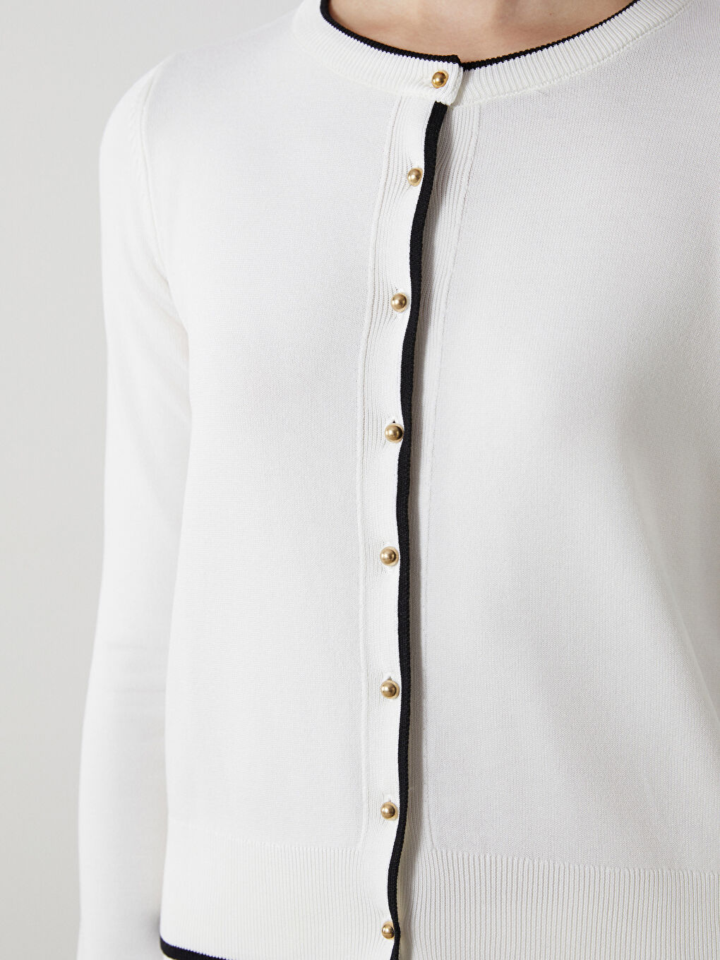 Crew Neck Women Knitted Cardigan -S5KI64Z8-R9J