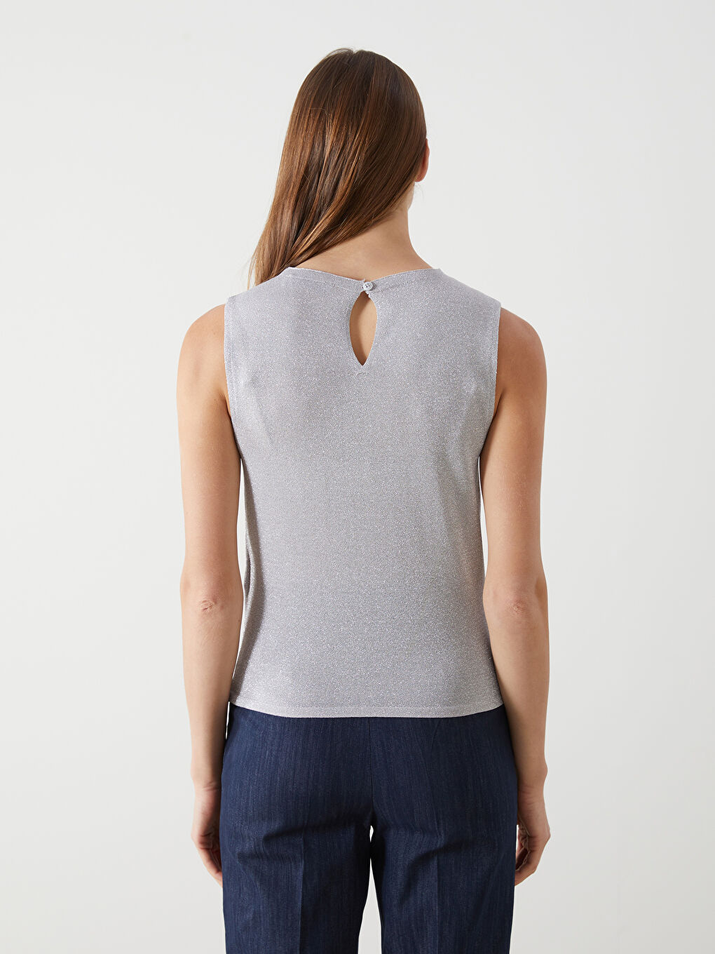 Crew Neck Women'S Knit Sweater Vest -S5KI66Z8-G6V
