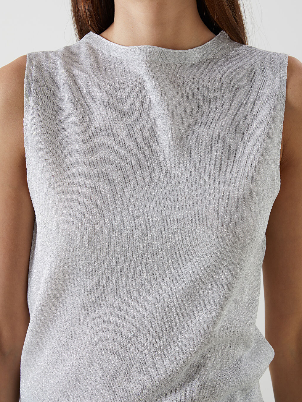 Crew Neck Women'S Knit Sweater Vest -S5KI66Z8-R9J