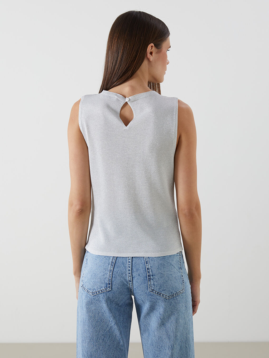 Crew Neck Women'S Knit Sweater Vest -S5KI66Z8-R9J