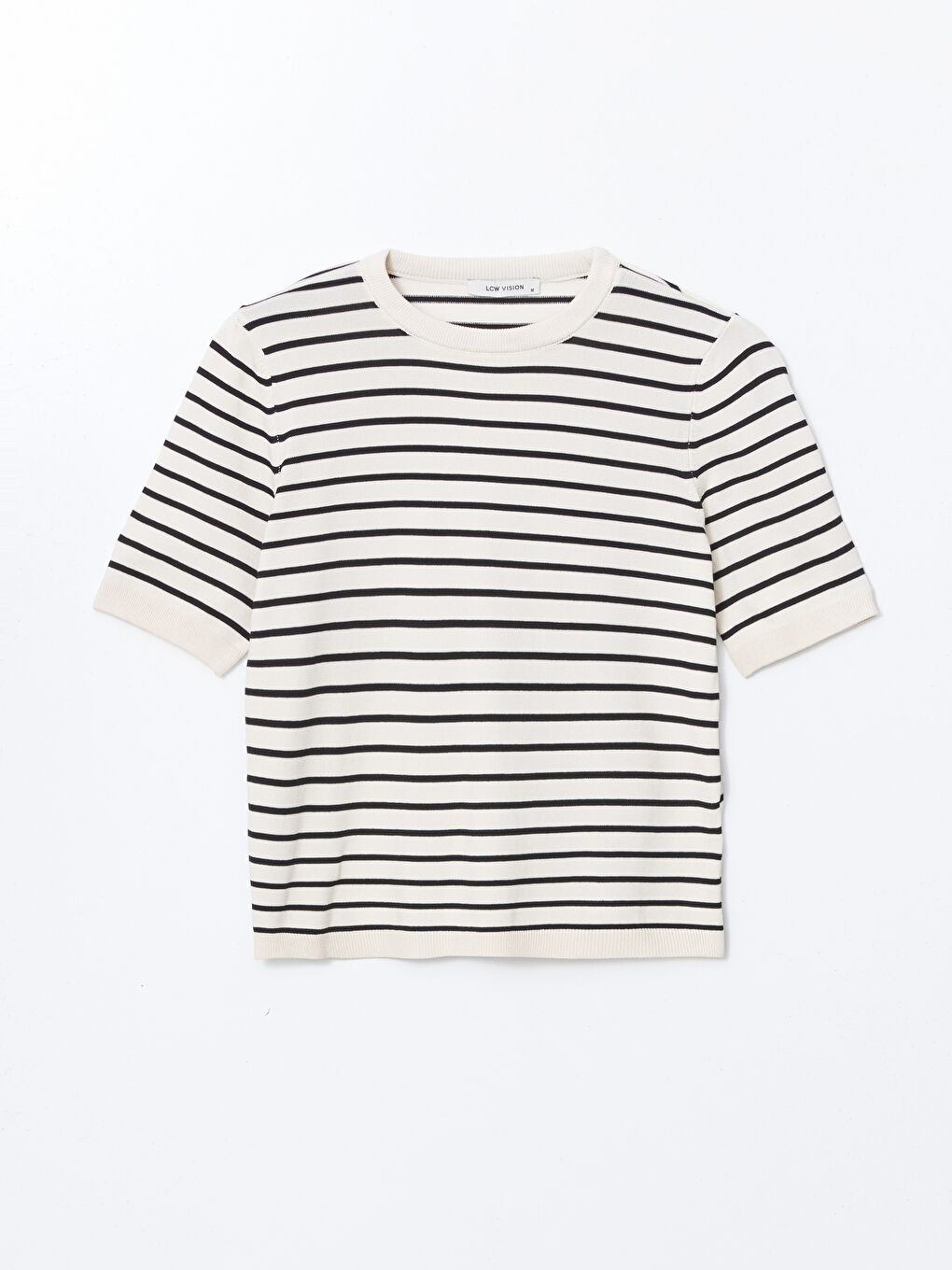 Crew Neck Striped Women's Knitwear Sweater -S5KI67Z8-LEG