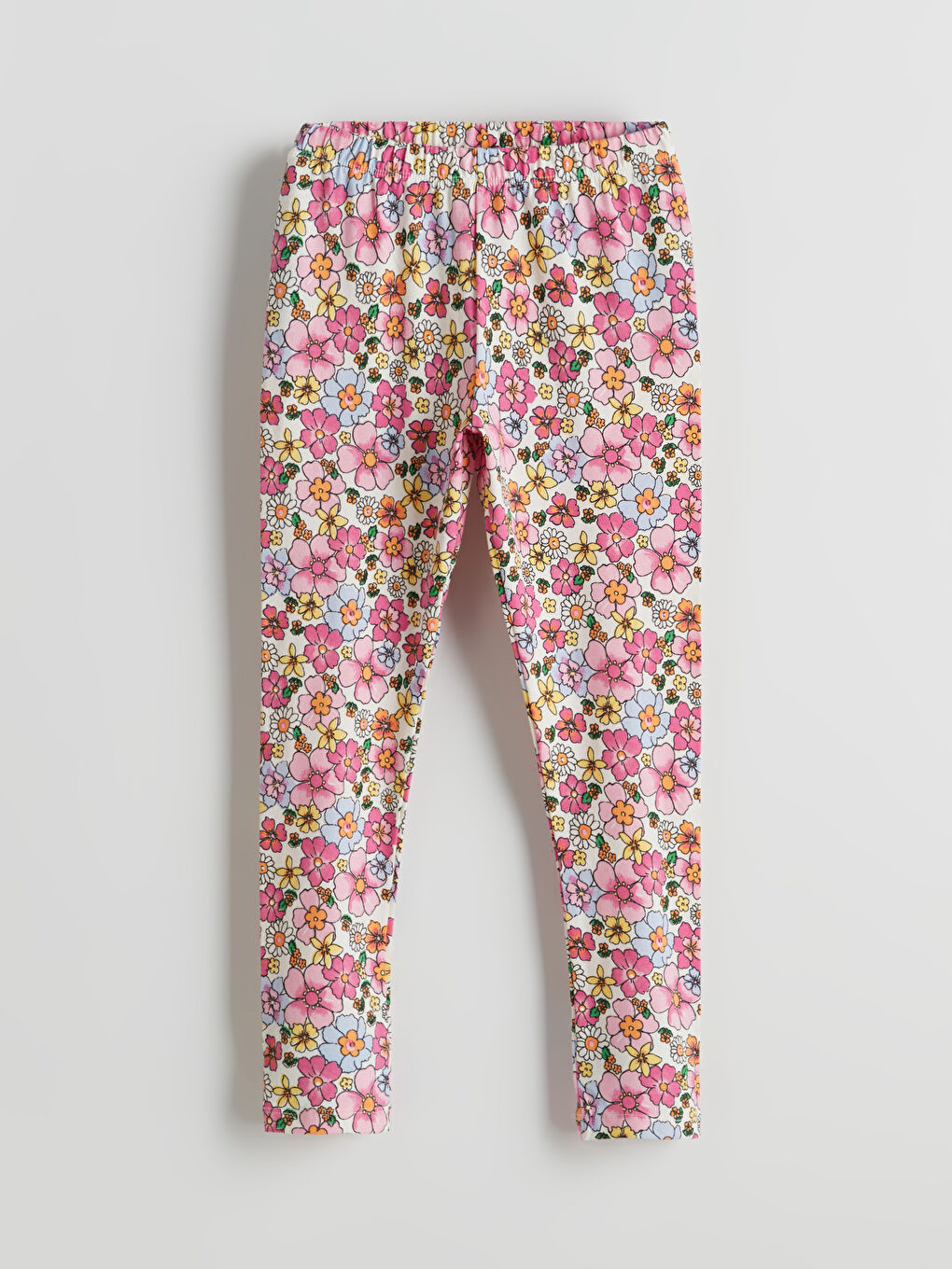 Floral Girls' Tights with Elastic Waistband -S5KI80Z1-LT4