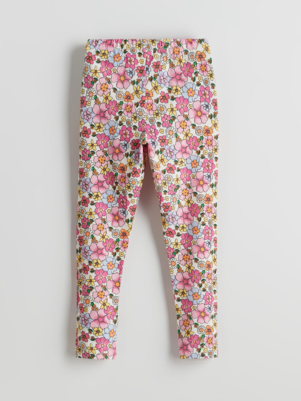 Floral Girls' Tights with Elastic Waistband -S5KI80Z1-LT4