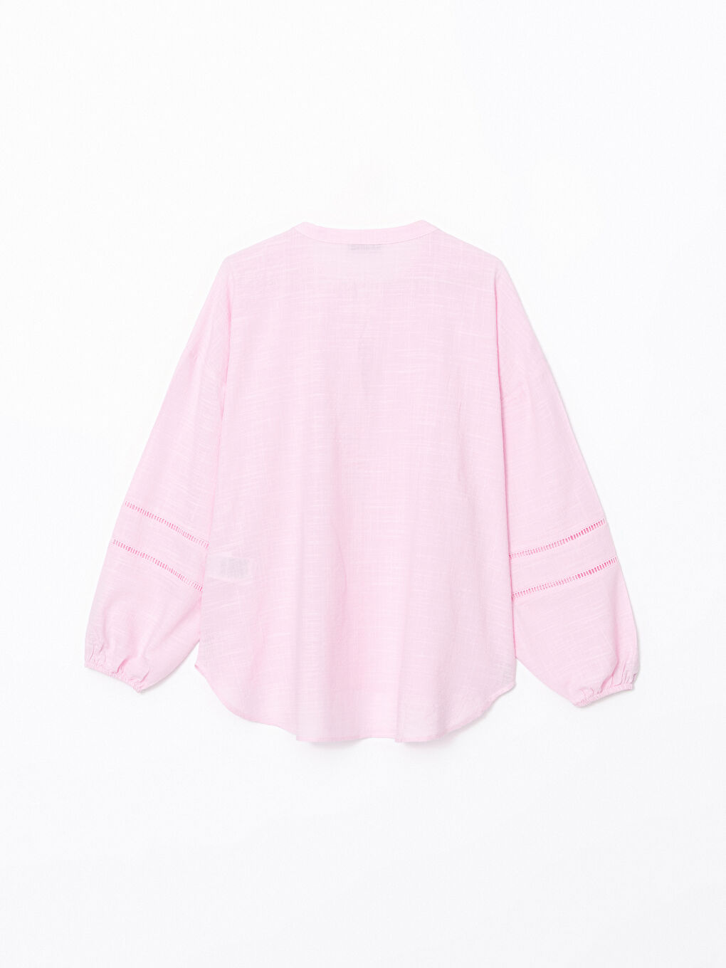LCW Vision Pembe Kaçık Yaka Oversize Kadın Bluz - 5