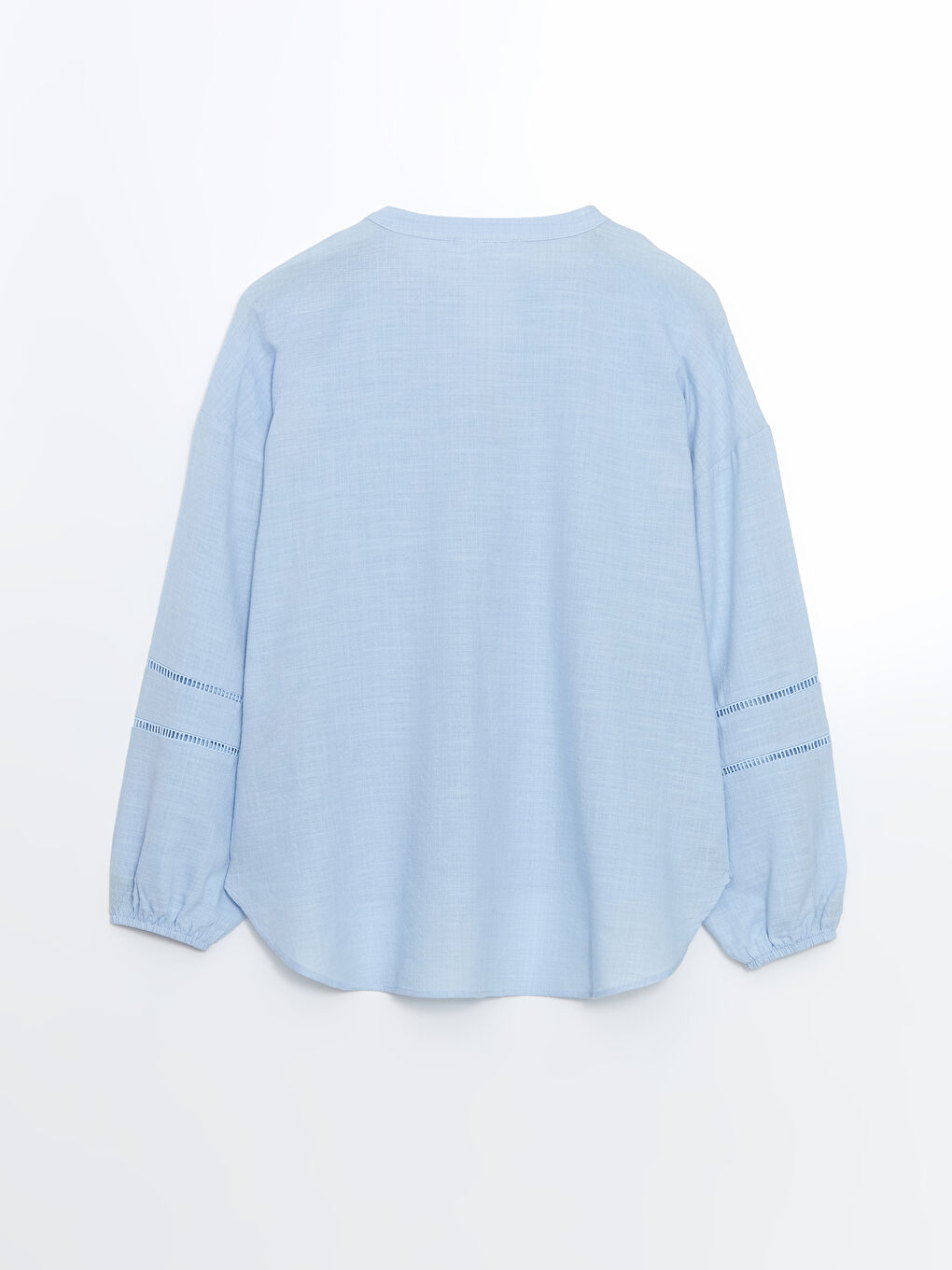 LCW Vision Mavi Kaçık Yaka Oversize Kadın Bluz - 5