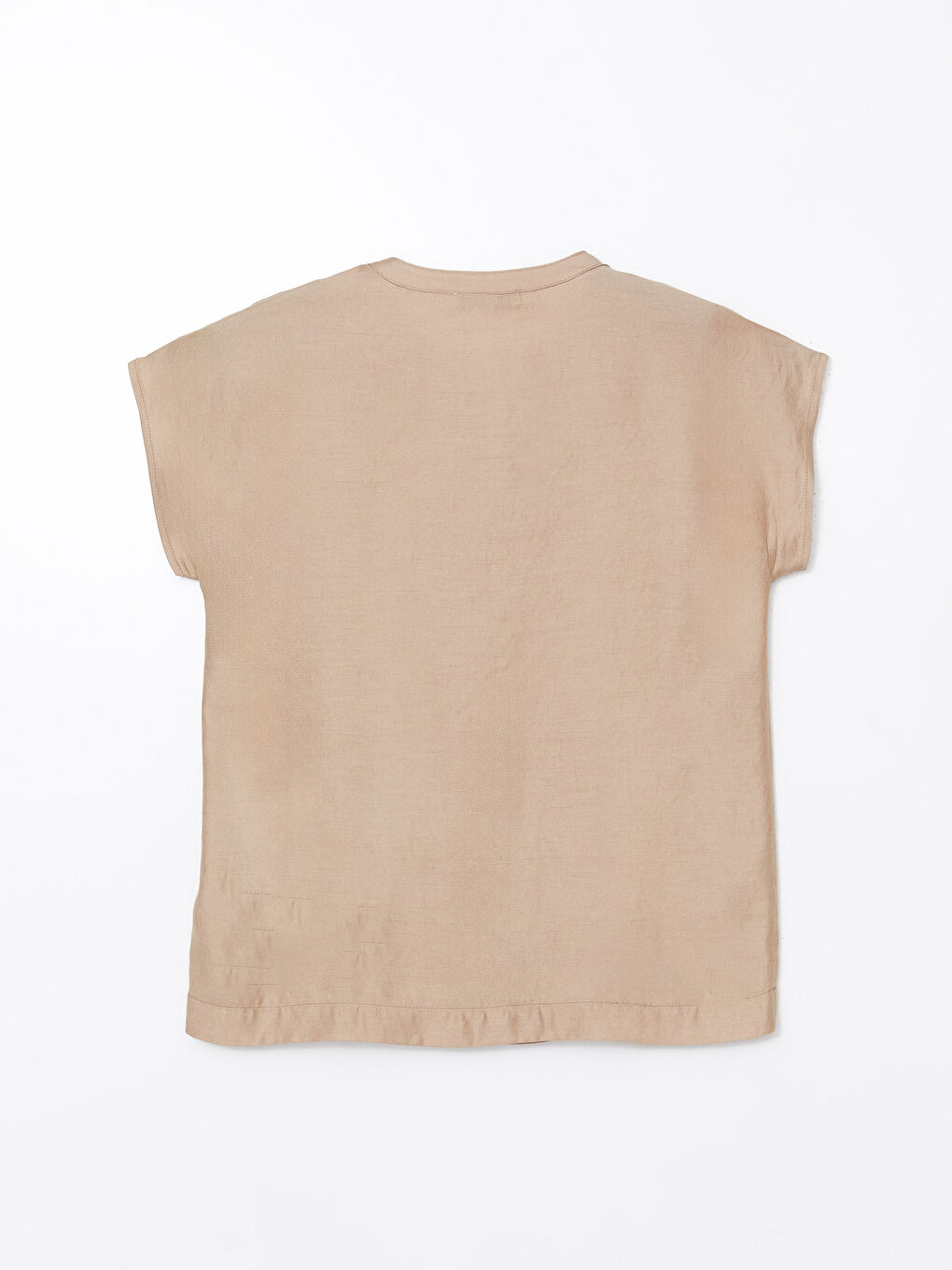 Bej Kaçık Yaka Kadın Bluz-5